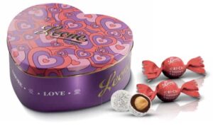 Heart Tin Cri Cri, Dark Chocolate and Hazelnut 100g, Pastiglie Leone