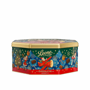 Latta Cappelliera con Cioccolatini Assortiti, Latte, Nocciola e Pistacchio 450g, Pastiglie Leone