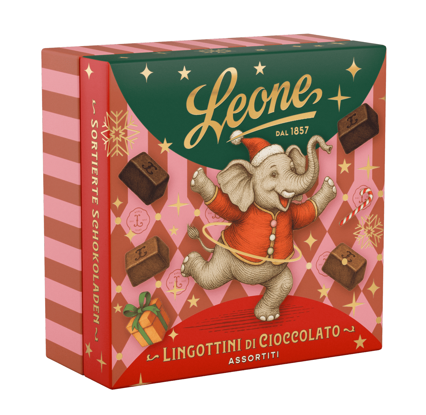 Dream Xmas Circus, Assorted Milk & Dark Chocolate Pralines 100 g, Pastiglie Leone
