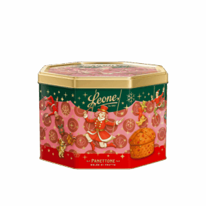 Panettone con Gelatine di Frutta – Latta Regalo 750 g, Pastiglie Leone