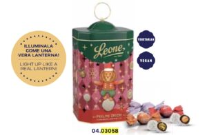 Peltinen lyhtylystia, Cri Cri -tummasuklaat hasselpähkinä ja pistaasi 130g, Pastiglie Leone (Kopio)